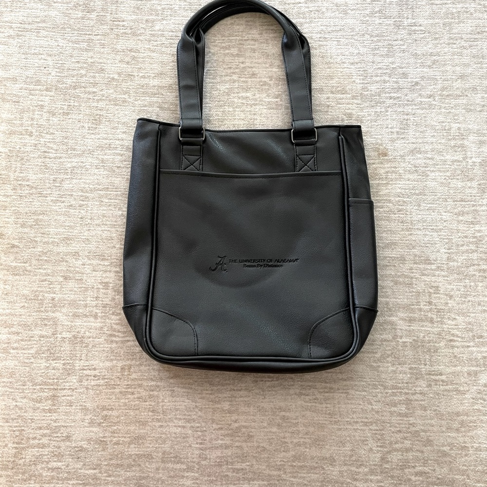 Beautiful Leed's University of Alabama Black Faux Leather Bag